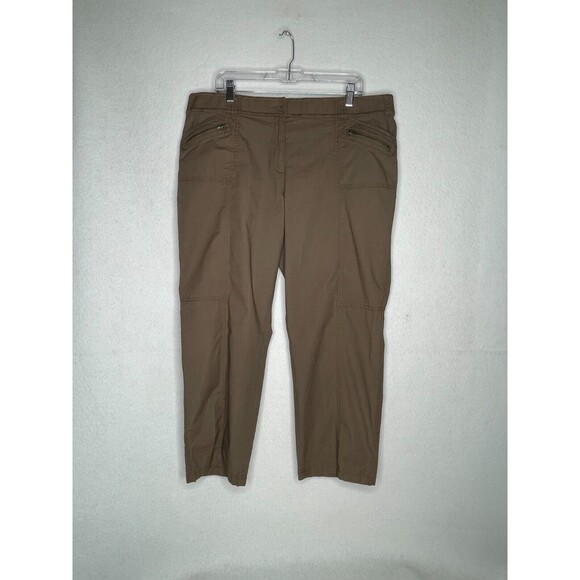 Chicos Womens Brown Pants Size 3 or XL Neutral Everyday Capsule Comfort Flowy - Picture 2 of 10
